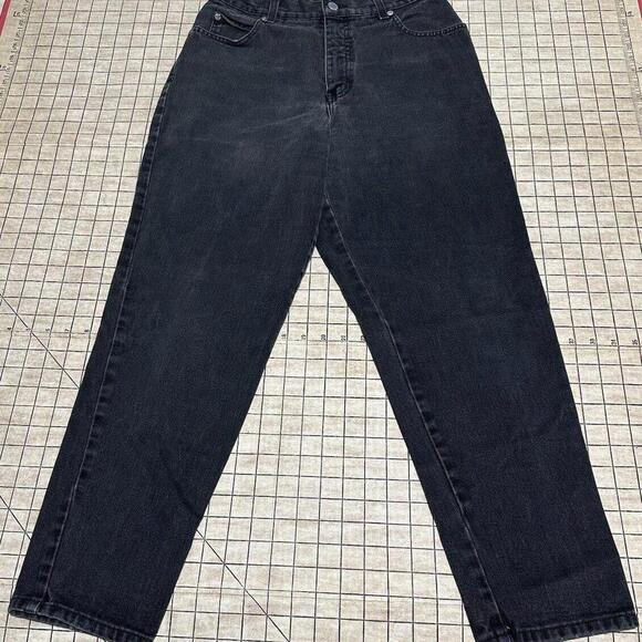 New York & Company Women’s Easy Petite Dark Wash Flat Front Black Sz 10 Petite - Picture 2 of 12